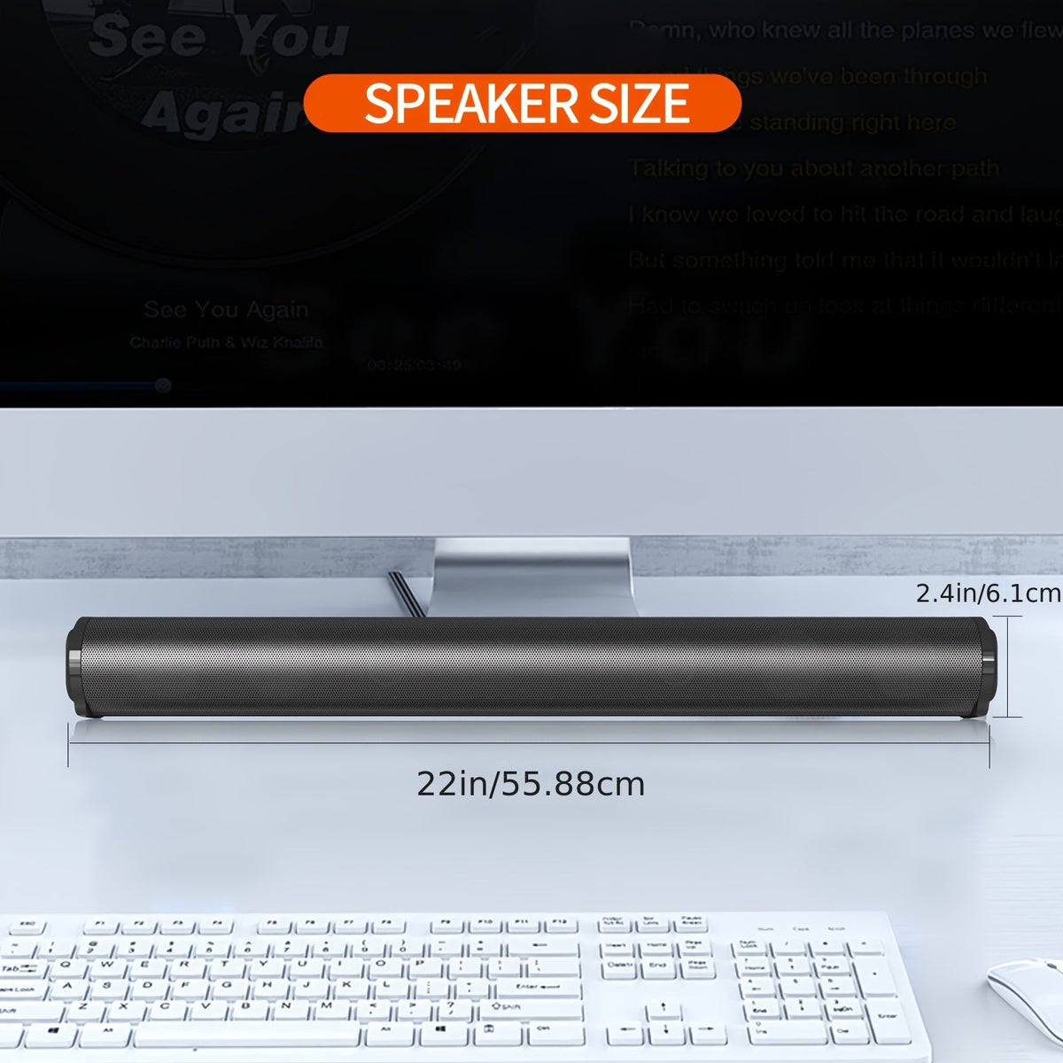 4D Surround Sound Speaker with Subwoofer - Wireless & Wired, USB Plug-and-Play for Laptop, Home Theater, Parties & Music - Black
