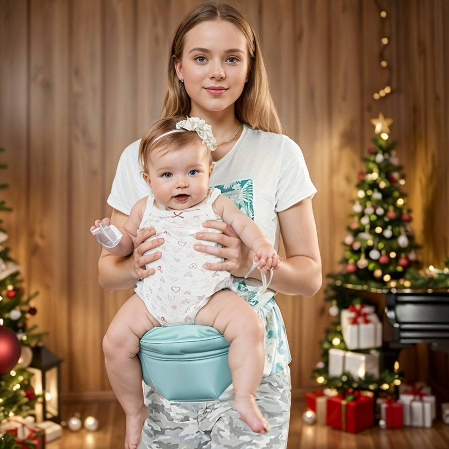 Baby Hip Seat Carrier & Waist Stool with Sling Belt, Ergonomic Infant Hip Seat for Hands-Free Carrying, Adjustable Waist Belt for Newborn to Toddler, Grey & Deep Blue