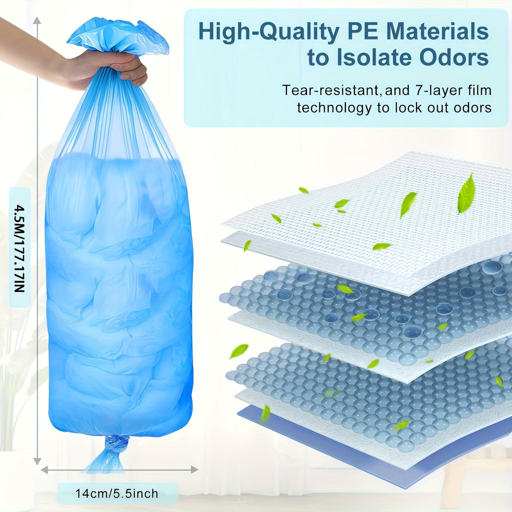 Diaper Pail Refill Bags 9/12/15 Pack, 177-Inch Nappy Bin Liner Disposal Bags Compatible with Tommee Tippee, Angelcare, Diaper Genie, Litter Genie, Twist & Click Diaper Bin