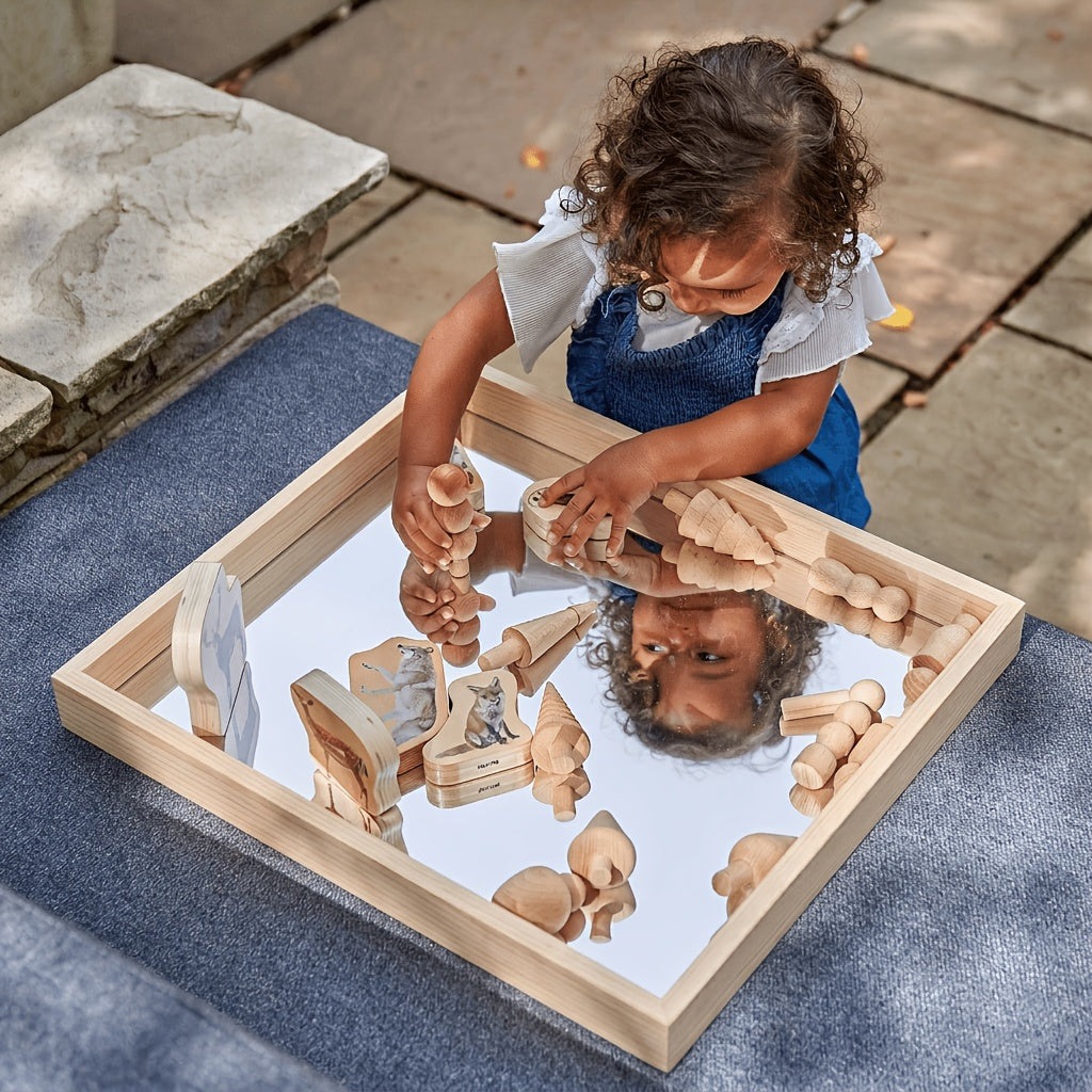 Acrylic Sensory Mirror Tray – Shatterproof Safety Mirror Base for Light & Shadow Reflective Play, Montessori & Reggio Emilia Sensory Exploration, Medium or Large, Non-Food Contact – Nova Mart