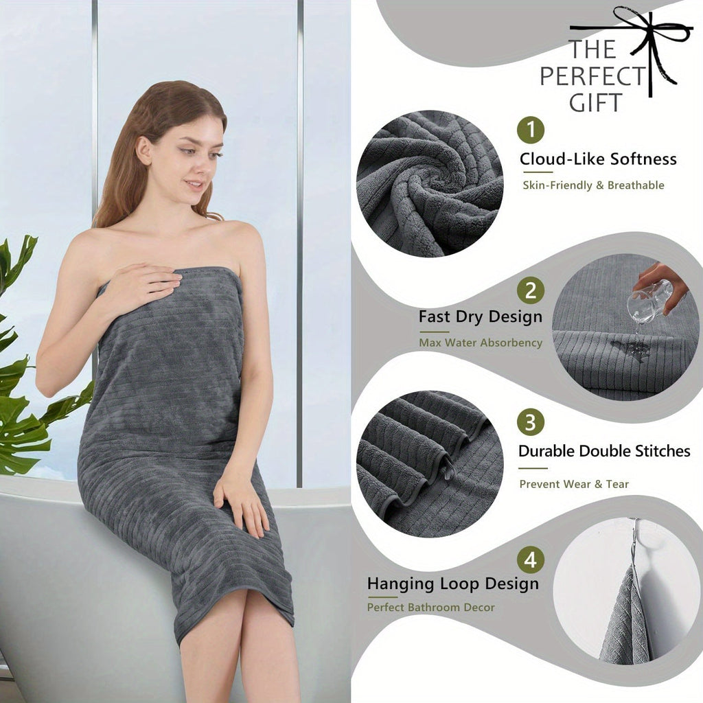 4-Pack Extra Large Bath Sheet - 35"x70", Ultra Soft Premium Microfiber, Highly Absorbent & Quick Dry - Bathroom, Hotel & Spa Shower Towel - Gray, Navy Blue, Pink, Black & Multi-Color