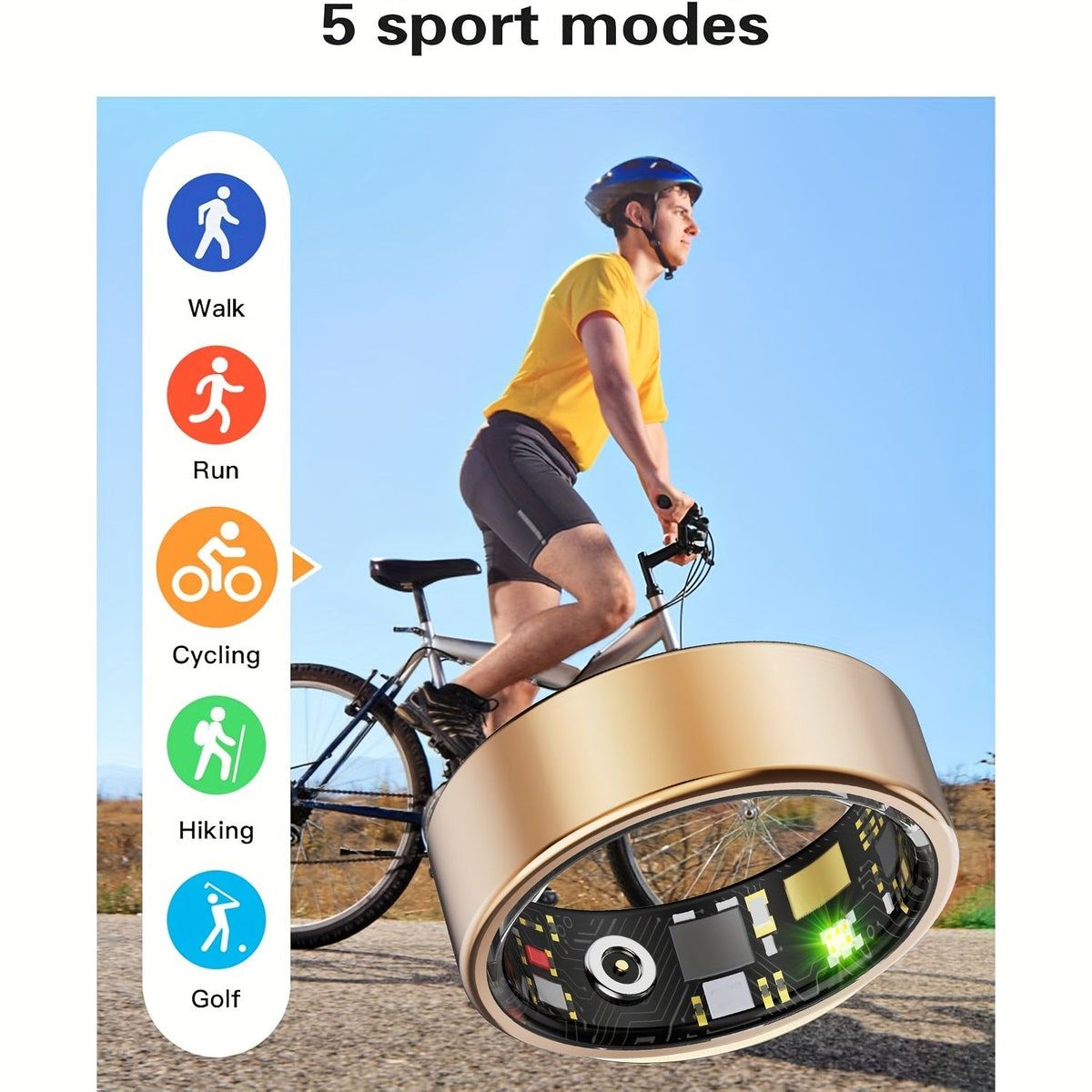 Smart Ring for Women – Fitness Tracker with Heart Rate, Sleep Monitor, Stress & Menstrual Tracking, 100+ Sports Modes, IP68 Waterproof, No Subscription, Compatible with iPhone & Android