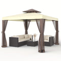 10x10 Ft Gazebo Tent with Mosquito Netting, 100 Sq Ft Outdoor Canopy Shade, for Patio, Garden & Backyard