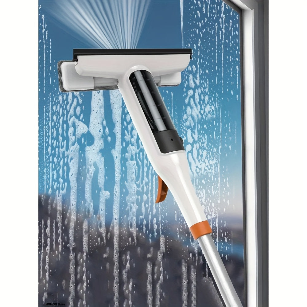 3-in-1 Glass Cleaning Kit with Durable Metal Pole, Squeegee, and Scraper for High Windows, Shower Doors, and Car Windshields – Streak-Free Home Cleaning Tool