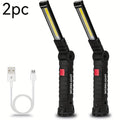 Rechargeable COB LED Work Light with Magnetic Base – 1000 Lumen Portable Camping Flashlight, 5 Modes, USB-C, Hanging Lamp for Garage, Yard, Emergency, and Outdoor Use, 2/3/4 Pack