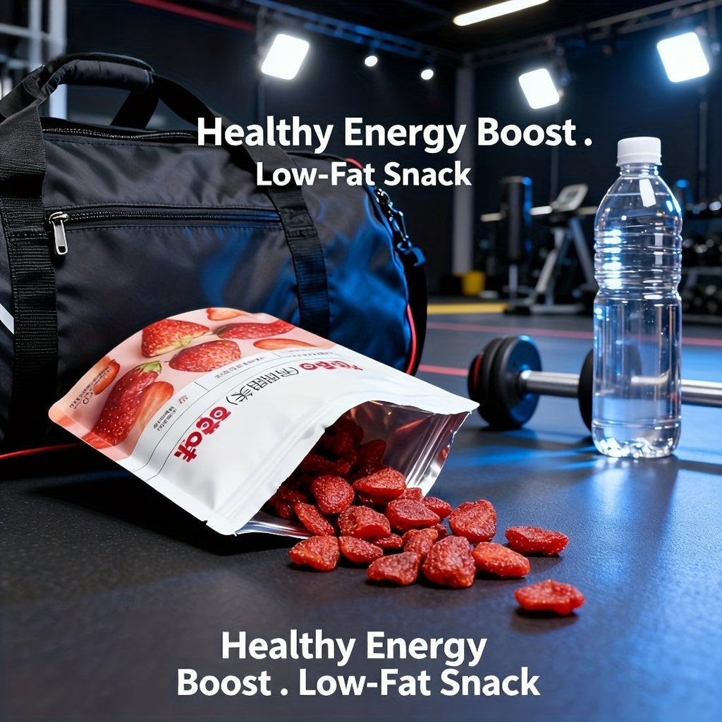 Dried Strawberry Snacks 3-Bag Pack, Low Sugar, Natural, Gluten-Free Fruit Snack for Office, Parties, and Holidays