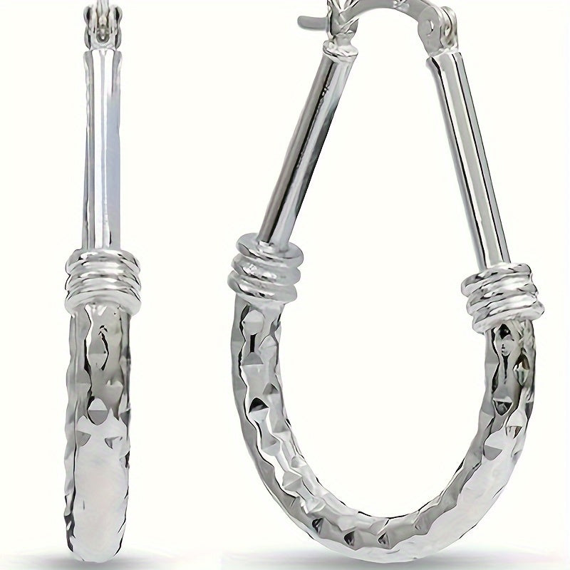 S925 Sterling Silver Hoop Earrings, Italian Classic Design, Elegant Luxury, Daily Wear, Engagement Wedding Gift for Wife/Girlfriend