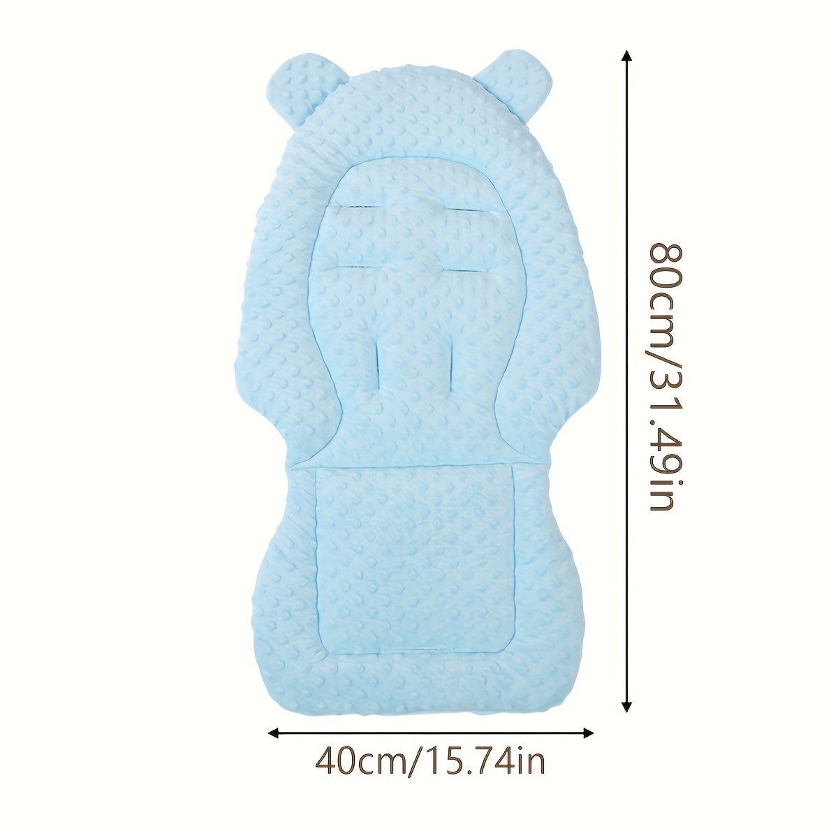 Baby Stroller Seat Pad Cushion Liner with Plush Warm & Breathable Summer Sides, Universal Fit Infant Carriage Insert, Soft Polyester Fiber Comfort Mat