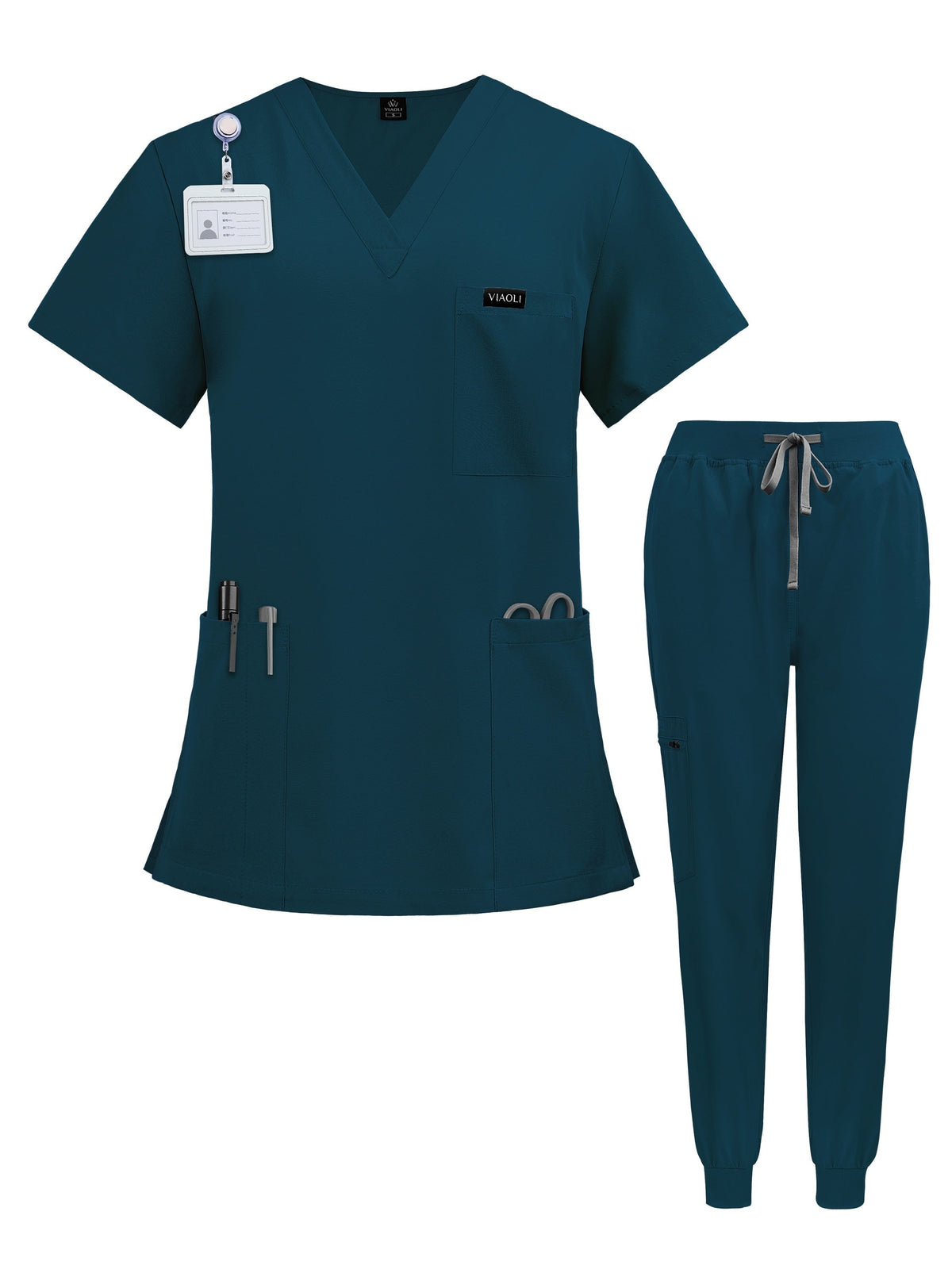 Unisex Medical Scrub Uniform Set for Nurses, Doctors, Veterinary, and Dental Staff - Professional Hospital Surgical Work Clothing with Comfortable Stretch Fabric - Available in Sizes S to XXL and 7 Colors
