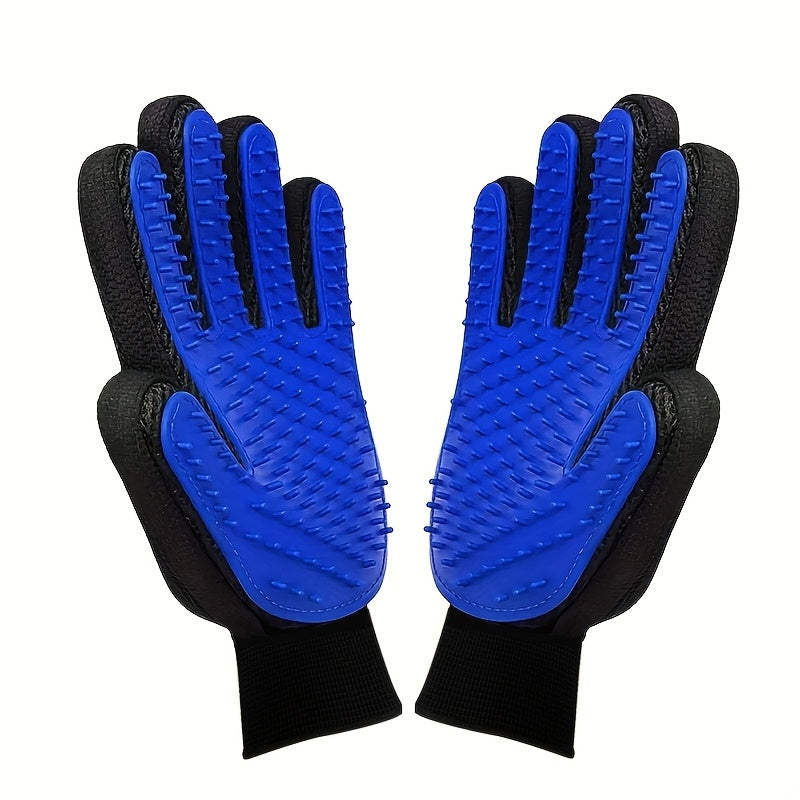 Pet Grooming Gloves 2-Pack for Dogs & Cats - Deshedding Massage Brush Glove for Removing Loose Fur, Hair Shedding Control, Cat & Dog Cleaning, Petting, Grooming Tool Gift