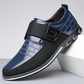 Men's Soft-Sole Casual Shoes - Lace-Up & Hook-and-Loop Closure - Wide Size Range US 6.5–15.5 - Blue, Brown & Black