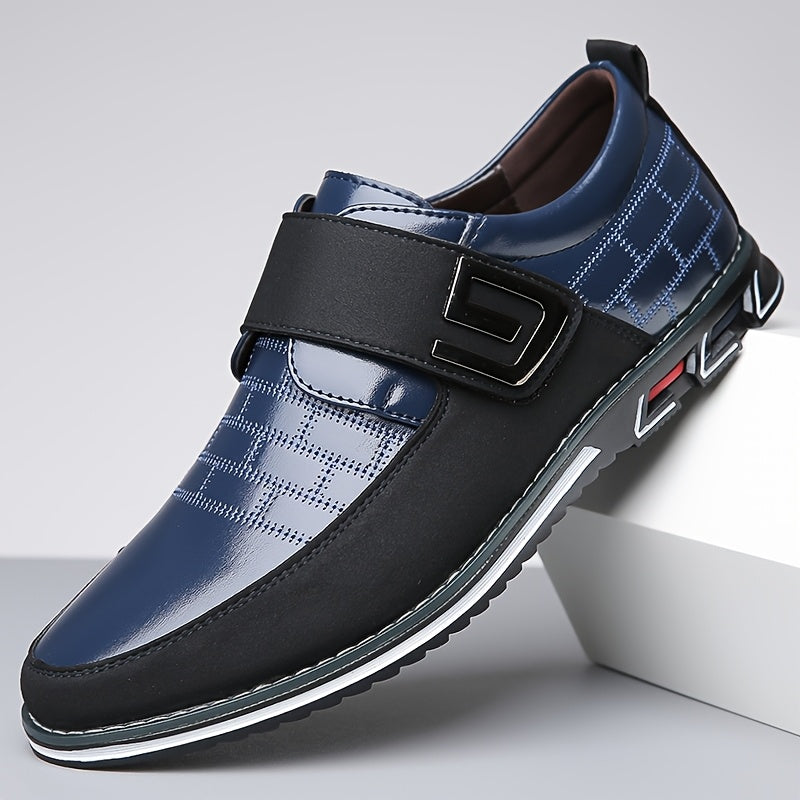 Men's Soft-Sole Casual Shoes - Lace-Up & Hook-and-Loop Closure - Wide Size Range US 6.5–15.5 - Blue, Brown & Black