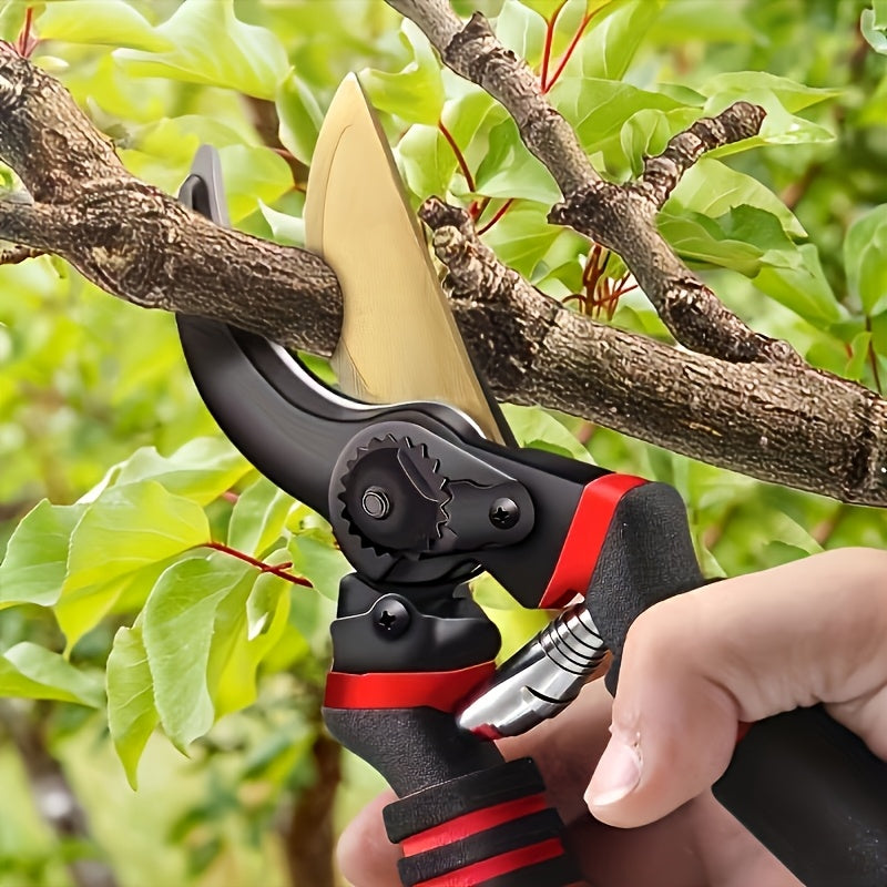 8.5" Professional Titanium Bypass Pruning Shears (T13) - Super Sharp, Heavy Duty Garden Shears, Hedge Clippers & Handheld Pruners for Gardening