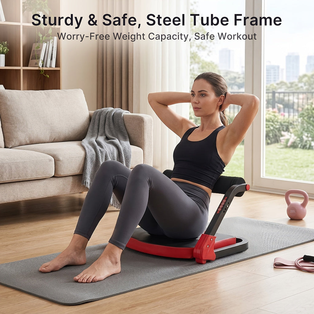 6-in-1 Ab Trainer with Resistance Bands, Foldable Ab Cruncher, Adjustable Height & Resistance, Full Body Core Strength Training for Abs, Legs, Arms & Back, Portable Home Gym Equipment