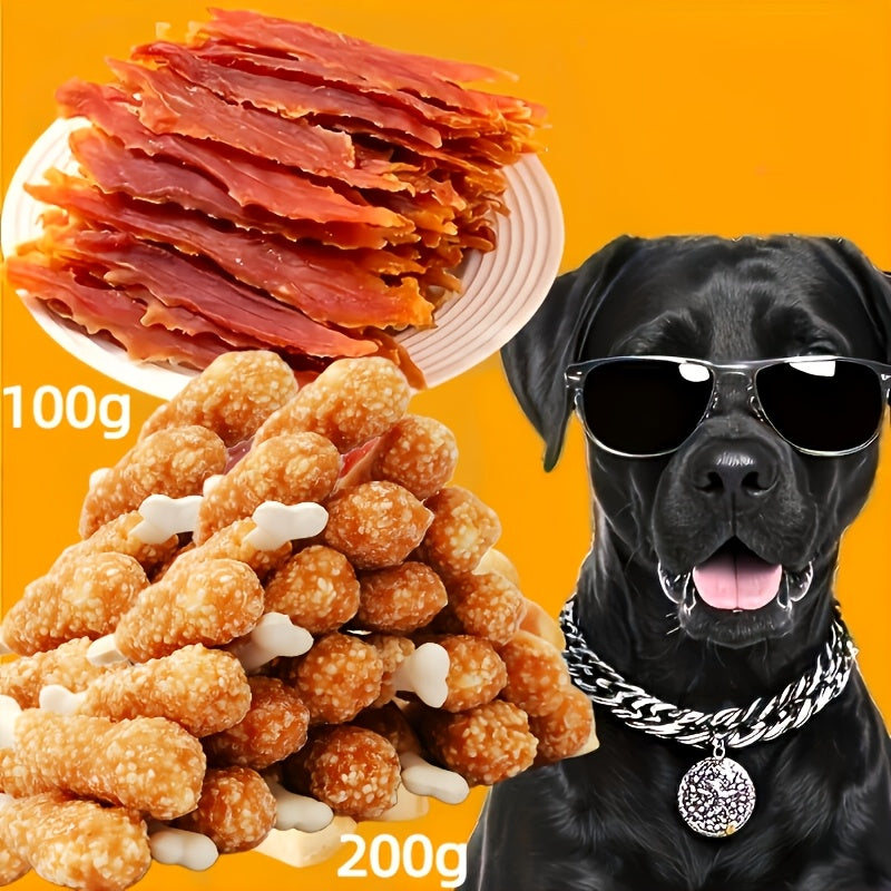 Dog Training Treat Bundle – Duck Jerky & Bone-Shaped Chew Sticks Multi-Flavor Combo, Daily Reward Snacks for Small, Medium, and Large Dogs