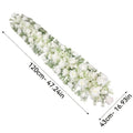 Artificial Flower Arrangement – Silk Roses Hydrangeas & Baby's Breath for Wedding Waterfall Table Hanging Flower Strip Window Display & Event Decor in White