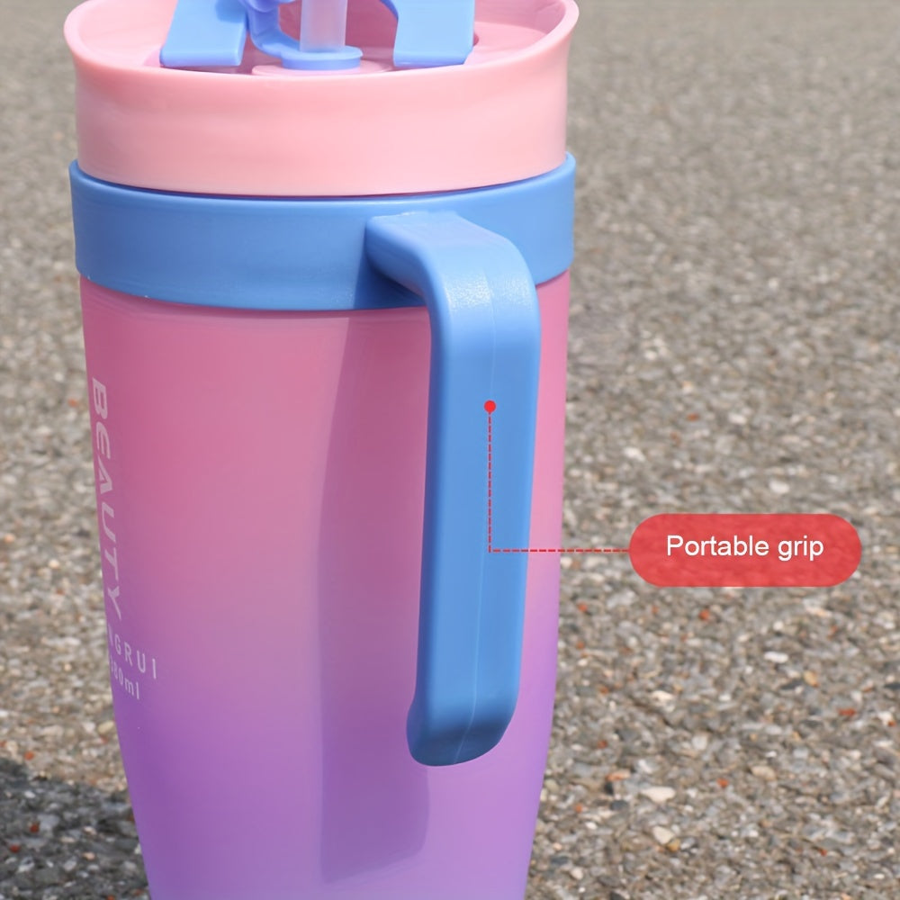 3-Pack Water Bottle Set 46oz 27oz 9.5oz with Straw Lid & Handle – BPA-Free Insulated Travel Cups for Gym, Hiking, Camping, Fitness & Outdoor Sports, Leak-Proof Reusable Drinking Bottles