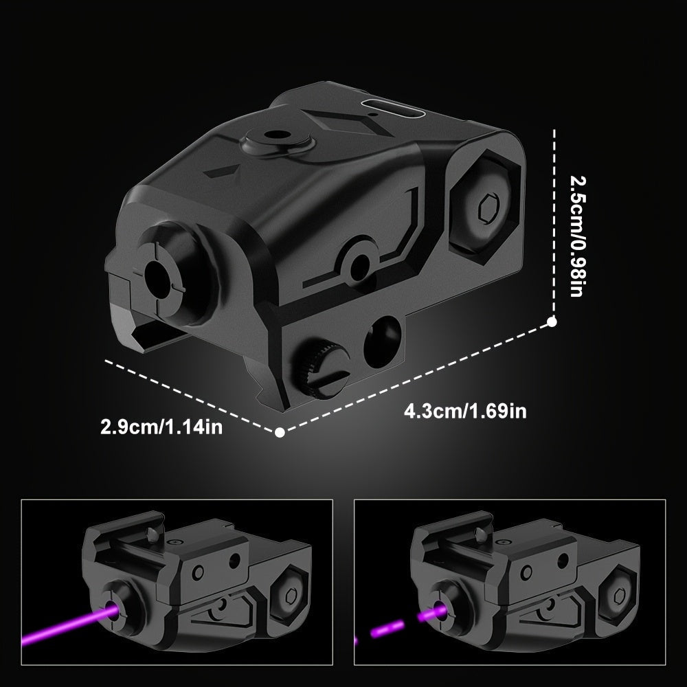 Compact Pistol Laser Sight Green Red Purple Type-C Rechargeable Ultra-Compact Handgun Laser with 20mm Picatinny Rail and Ambidextrous Switch for Most Pistols and Rifles