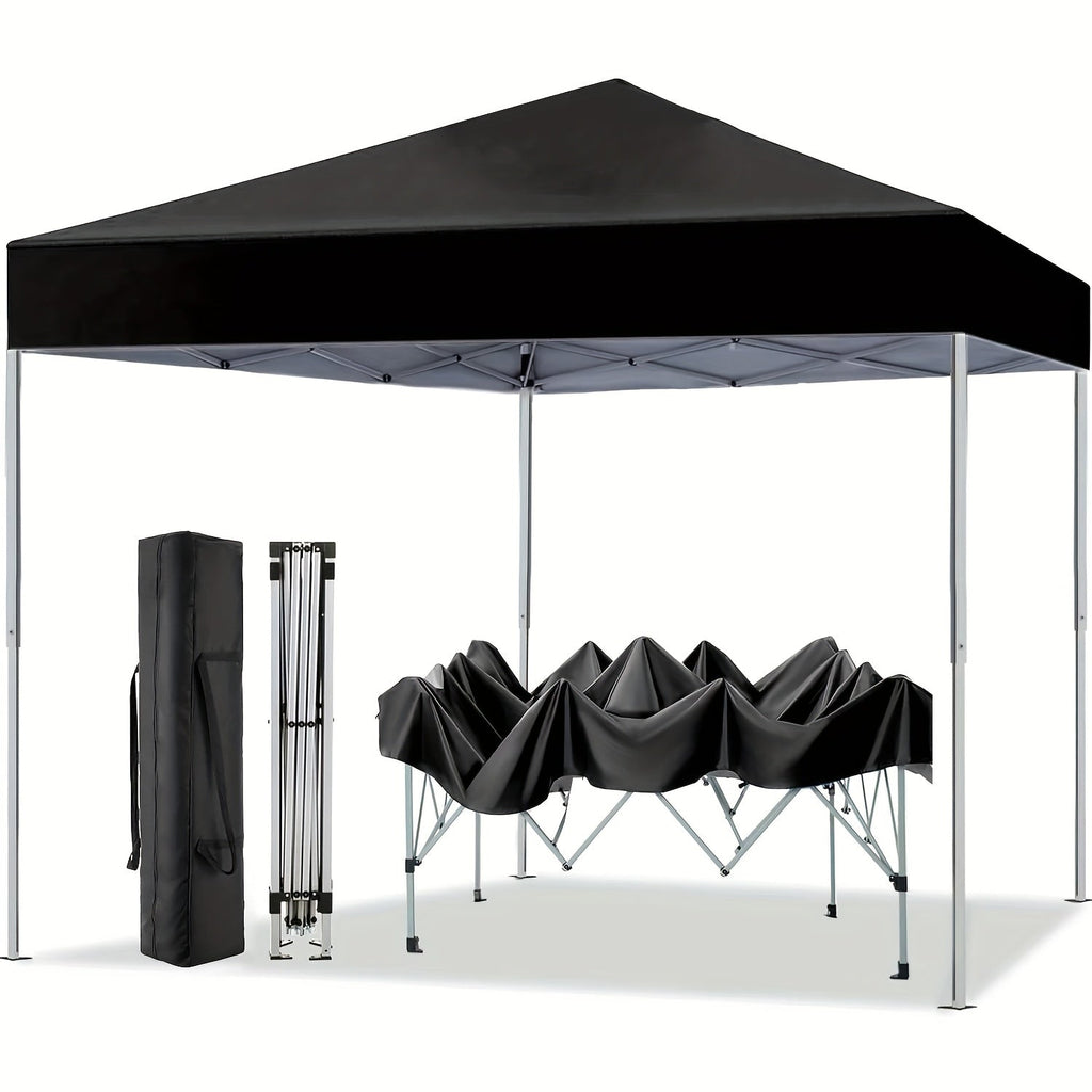 10x10 Pop Up Canopy Tent, UPF 50+ Heavy-Duty Steel Frame, 3 Height Settings, Waterproof Instant Canopy with Carry Bag for Backyard, Patio, Beach, Camping, Party, Market - Space Gray, Black, Blue, Red, Dark Gray, Forest Green
