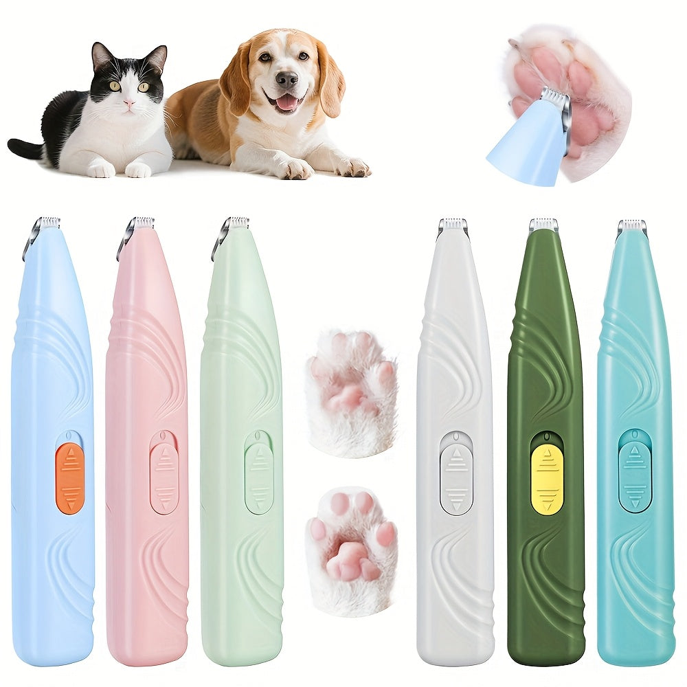 无线宠物美容剪——适用于犬爪、猫脸及眼周毛发的低噪音电动精密修剪器，小型宠物USB可充电静音剃毛器，安全细节修剪工具