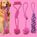 Dog Rope Toys for Aggressive Chewers - 3-Pack Purple Knot Tug Toys for Large, Medium, and Small Dogs, Interactive Chew & Teeth Cleaning Rope Set, Durable Cotton Braided Dog Toys for Training & Play