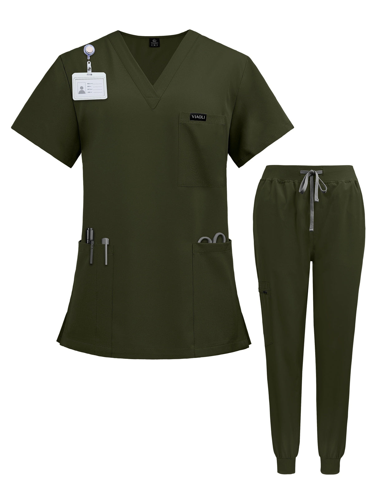 Unisex Medical Scrub Uniform Set for Nurses, Doctors, Veterinary, and Dental Staff - Professional Hospital Surgical Work Clothing with Comfortable Stretch Fabric - Available in Sizes S to XXL and 7 Colors