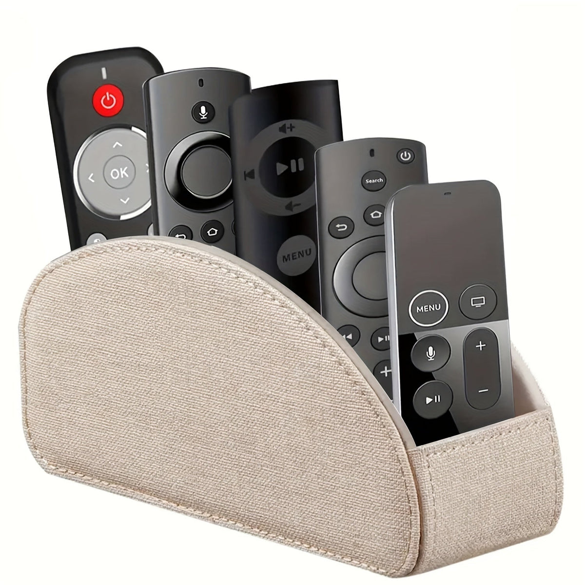 Remote Control Holder with 5 Compartments Desktop Organizer Caddy – Bedside Storage Box for TV Remotes, Pens, Eyeglasses, Office Stationery, and Home Appliance Controllers