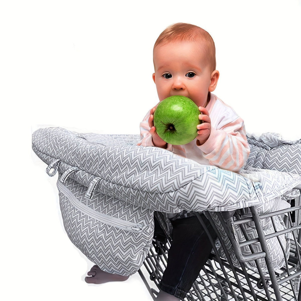Baby Shopping Cart Cushion & High Chair Cover Protector, Soft Padded Infant Cart Cover for Supermarket Shopping Carts, High Chairs & Trolleys, Grey, Black, Blue & Yellow
