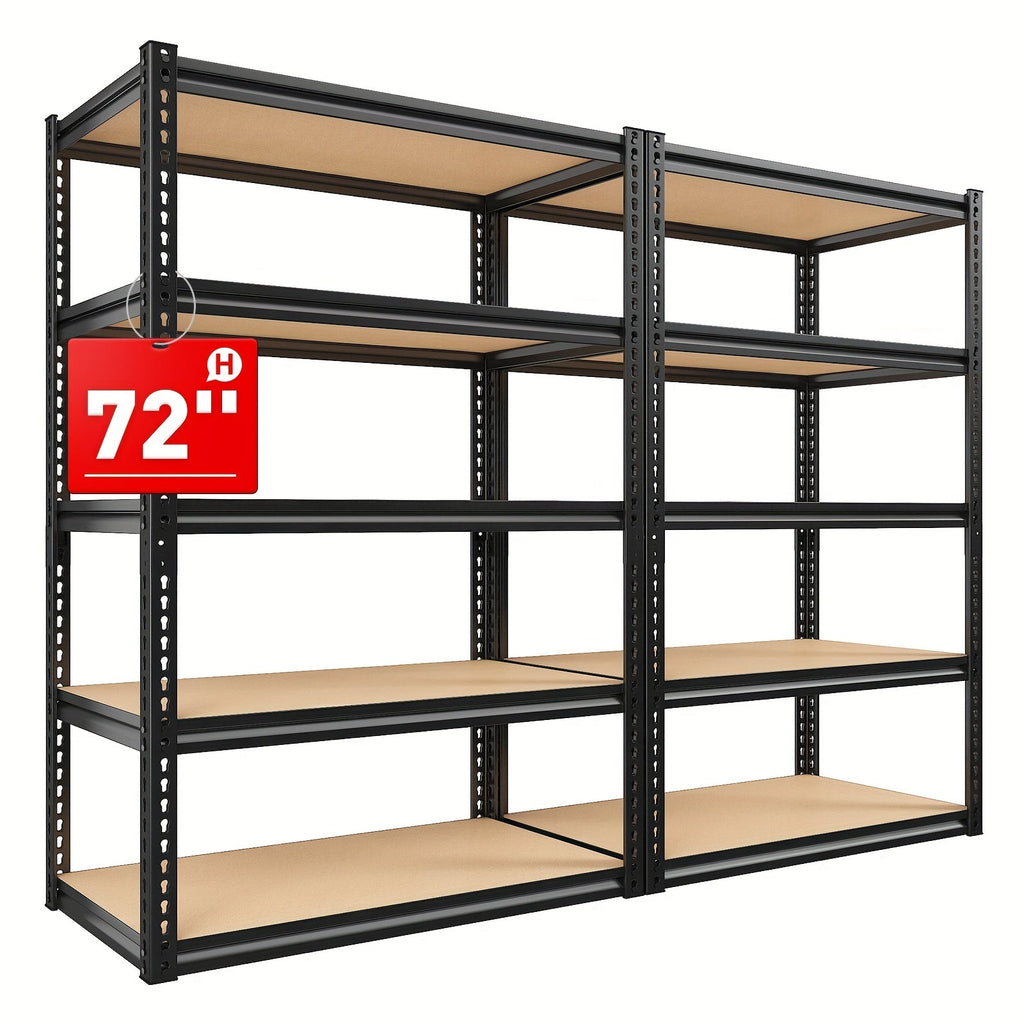 Heavy Duty Metal Shelving Unit, 72-Inch 5-Tier Adjustable Garage Storage Shelf, 3000LBS Capacity Carbon Steel Rack for Garage, Basement, Warehouse, Pantry, Office
