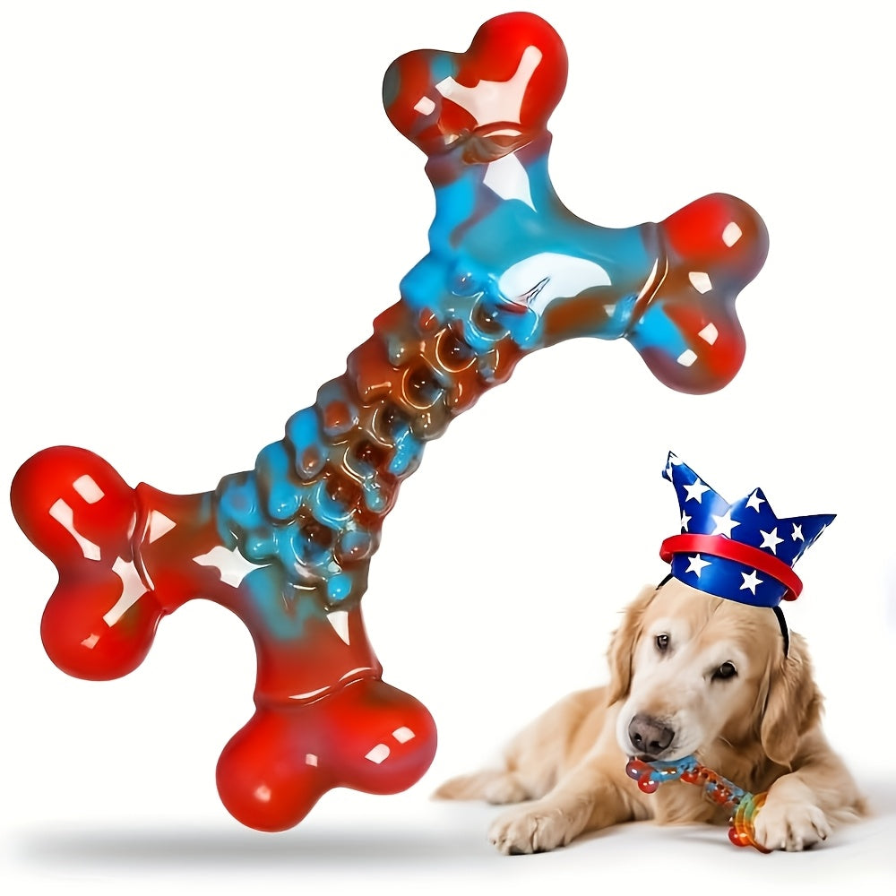 Indestructible Dog Chew Toys for Aggressive Chewers, Large Breed Tough Nylon Dog Teething Toy, Durable Sturdy Boredom Relief Interactive Chew Toy Keeps Dogs Busy, Red, 1pc/2pcs/4pcs