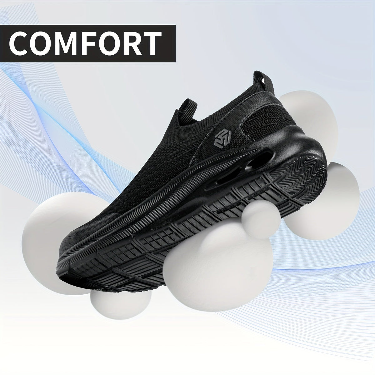 Men's Steel Toe Work Shoes Slip-On Lightweight Safety Sneakers Puncture-Resistant Non-Slip Loafers Black Grey Blue Sizes US 5.5-14