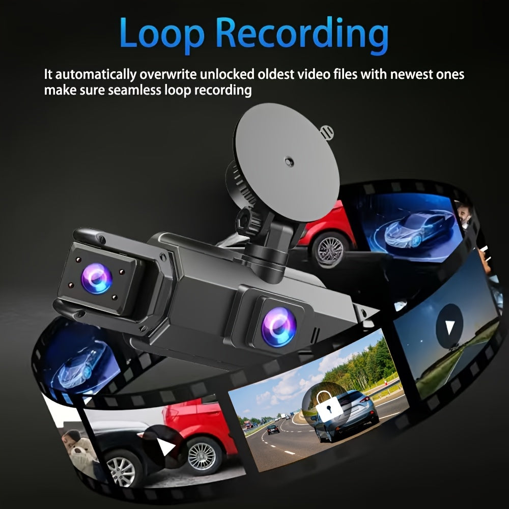 360° Dash Cam 3/4 Channel 1080P HD with Night Vision, WDR, G-Sensor, Loop Recording, 24/7 Parking Monitor, and WiFi; Multi-Lens Car Camera System for Full Coverage and Zero Blind Spots