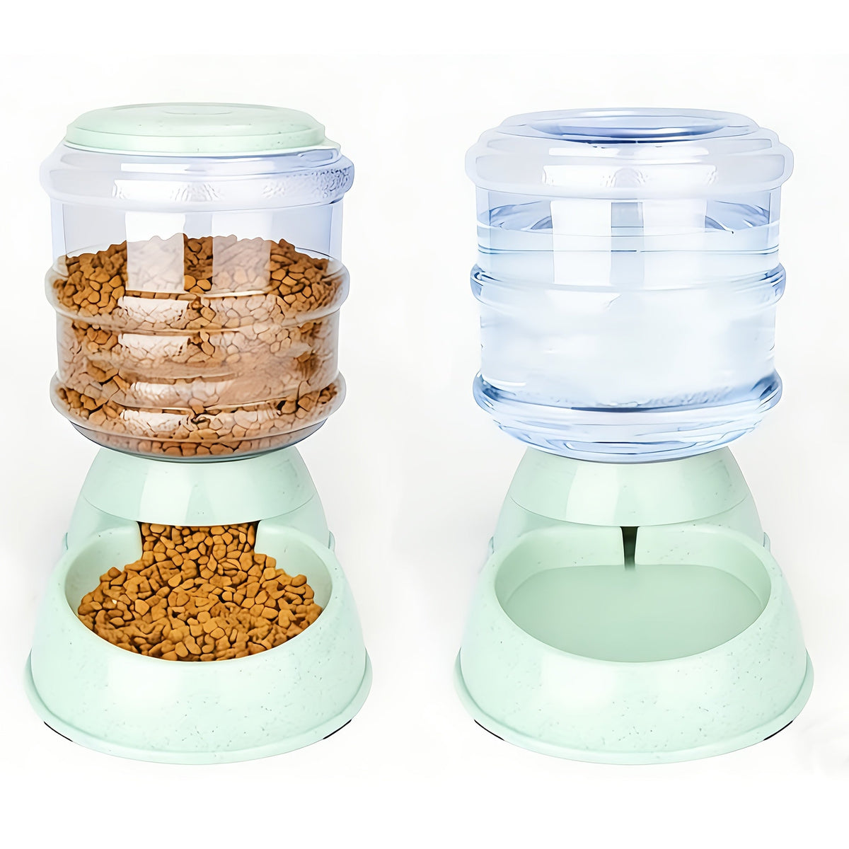 Automatic Gravity Dog Feeder and Water Dispenser 1 Gallon 3.8L - No Batteries Required, Durable PP Material, Suitable for Cats and Small to Medium-Sized Pets, Hands-Free Gravity Feeding Station, Perfect Gift