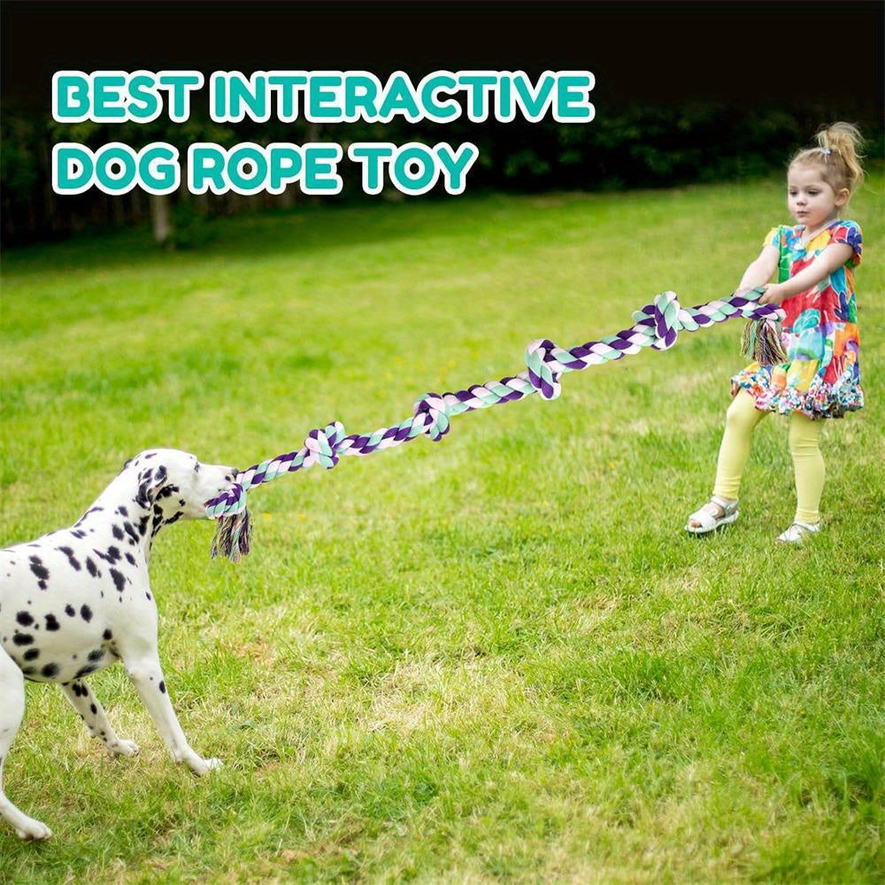 Unbreakable 6-Section Dog Rope Chew Toy – Heavy Duty Tug-of-War Rope for Medium & Large Dogs Over 80 lbs, Teeth-Cleaning Dental Floss Fibers, Non-Toxic Safe Chew Toy for Aggressive Chewers