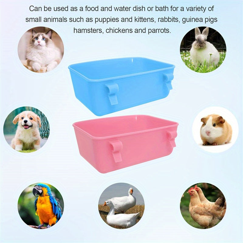 Bird Cage Hanging Feeder 6-Pack - Universal Plastic Food & Water Container, Bath Water Bowl for Parrots, Budgies, Canaries & Small Birds, Clip-On Cage Feeder Cups (Random Colors)