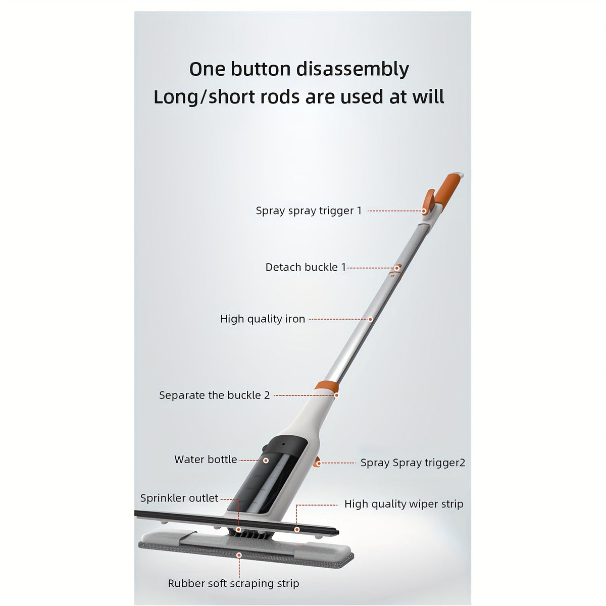 3-in-1 Glass Cleaning Kit with Durable Metal Pole, Squeegee, and Scraper for High Windows, Shower Doors, and Car Windshields – Streak-Free Home Cleaning Tool