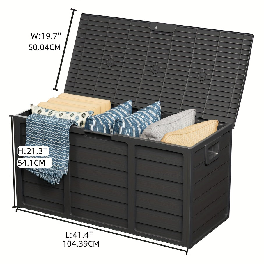 75-Gallon Resin Outdoor Storage Deck Box with Handles for Pool Accessories, Garden Tools, and Camping Gear