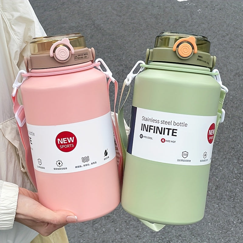 67oz Large Insulated Tumbler with Handle & Straw - Stainless Steel Vacuum Flask, Double Wall Ice Cold & Hot Drinks, Leak-Proof Water Bottle for Outdoor Sports Gym Travel - 4 Colors