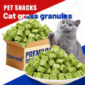 Freeze-Dried Cat Grass Hairball Control Tablets – Natural Mint Molar Sticks & Granules, Chicken-Flavored Cat Snacks for Dental Health & Hairball Removal