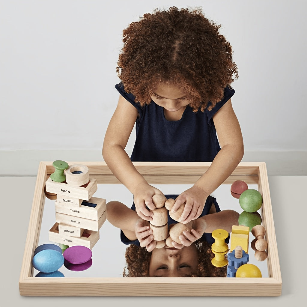 Acrylic Sensory Mirror Tray – Shatterproof Safety Mirror Base for Light & Shadow Reflective Play, Montessori & Reggio Emilia Sensory Exploration, Medium or Large, Non-Food Contact – Nova Mart