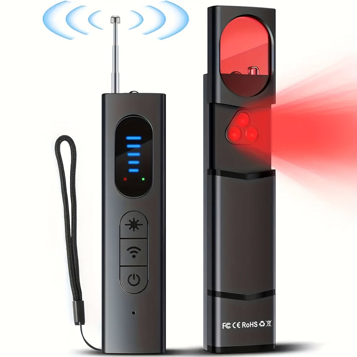 Hidden Camera Detector Anti-Spy RF Signal Scanner – Bug Detector, GPS Tracker & Listening Device Finder, Portable Rechargeable Multi-Function Security Sweeper for Travel, Hotel, Home, Office, Car