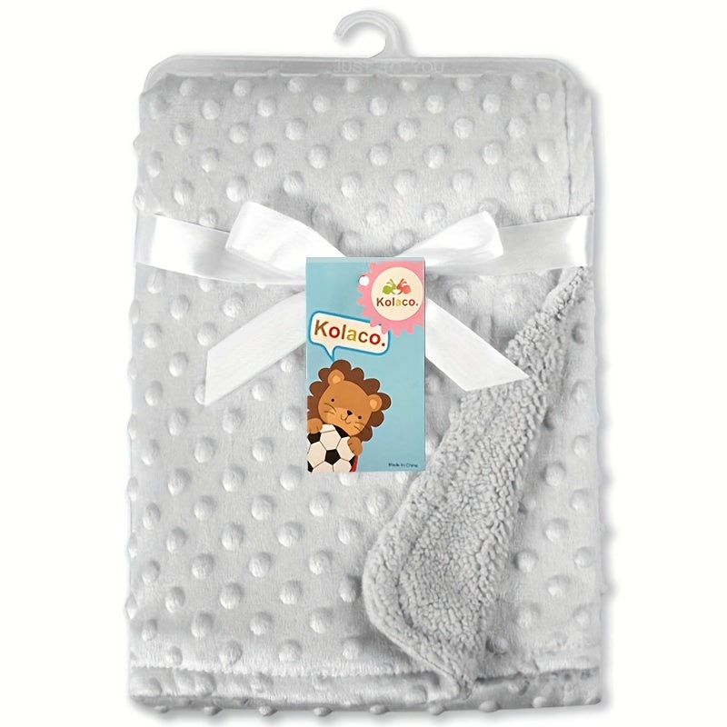 Soft Plush Baby Blanket for Infants, Warm Fleece Nursery Quilt Throw for Stroller Crib & Tummy Time, Cozy Newborn Swaddle Blanket for Boys & Girls, Baby Shower Gift