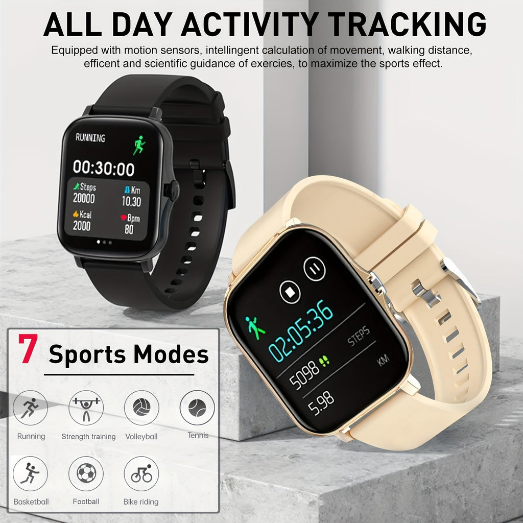Large Screen Smart Watch, HD Voice Call, Fitness Tracker, Unisex, Compatible with iPhone and Android, Multiple Sports Modes, Heart Rate Monitor, Message Reminder, Outdoor Sports, Daily Wear, Holiday Gift