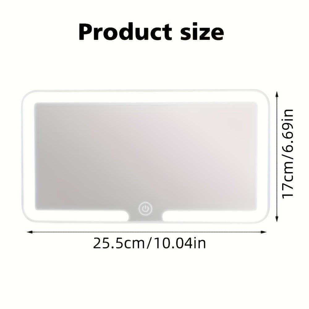 Rechargeable Ultra-Thin LED Car Visor Vanity Mirror, 3 Light Modes Lighted Makeup Mirror for Car, Truck, SUV, Low-Voltage Sun Visor Mirror, Gift for Women, White