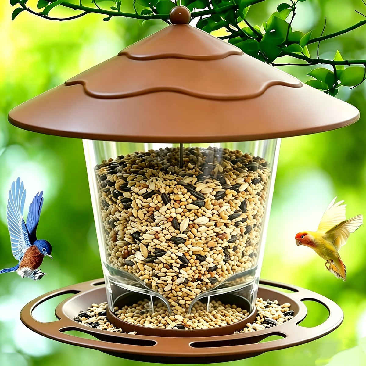 Minimalist 3D Hummingbird Feeder: Outdoor Garden Hanging Automatic Nectar Feeder for Wild Birds – Modern Design Backyard Patio Wildlife Feeding Station
