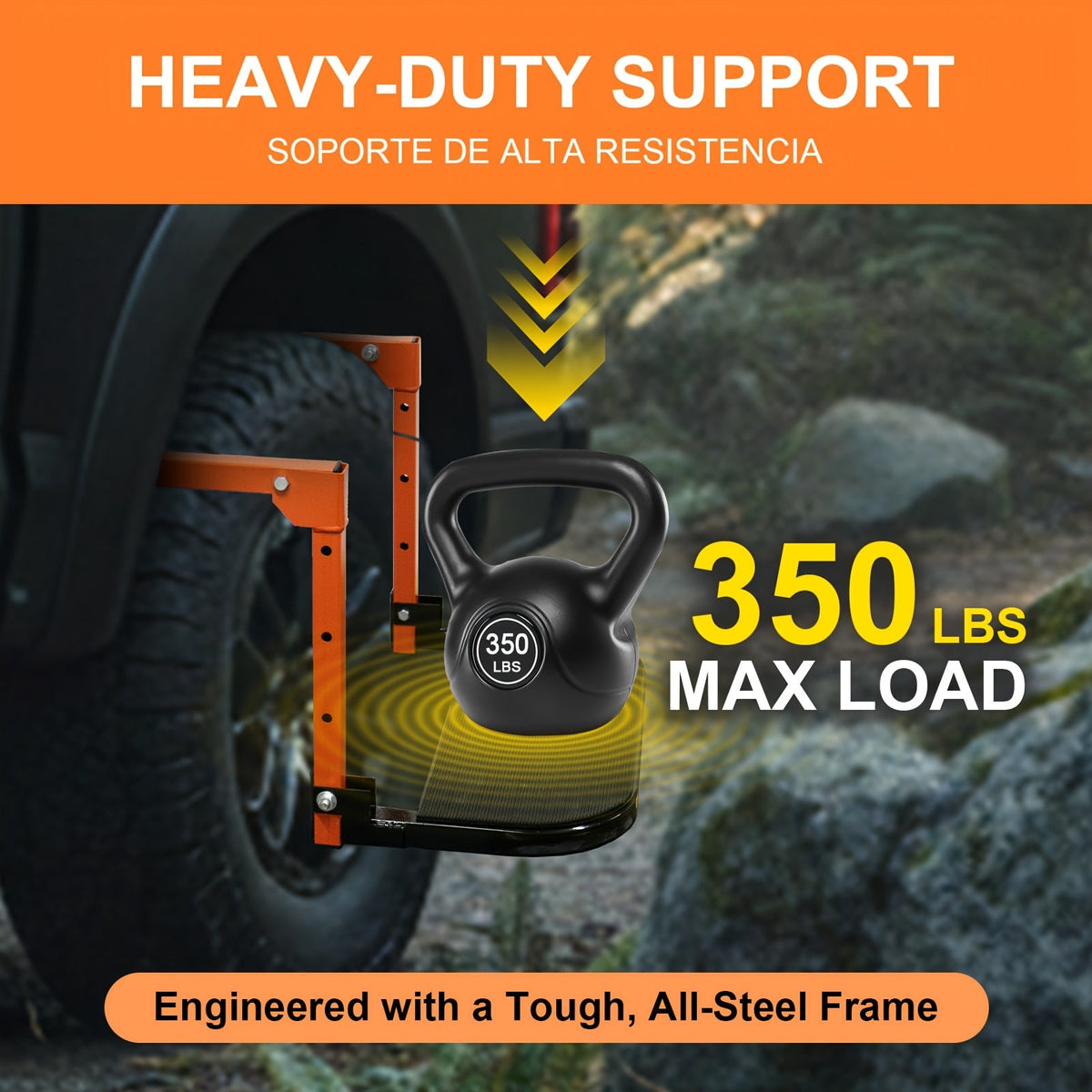 Portable Tire Step – Foldable Anti-Slip Pedal, Height & Width Adjustable, 450 or 550 LB Load Capacity, for RV, SUV, Truck & Lifted Vehicles – Nova Mart