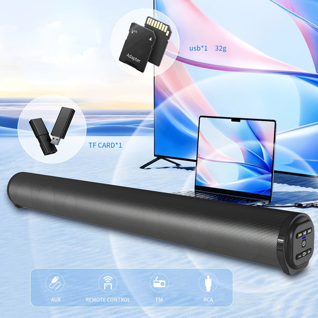 4D Surround Sound Speaker with Subwoofer - Wireless & Wired, USB Plug-and-Play for Laptop, Home Theater, Parties & Music - Black