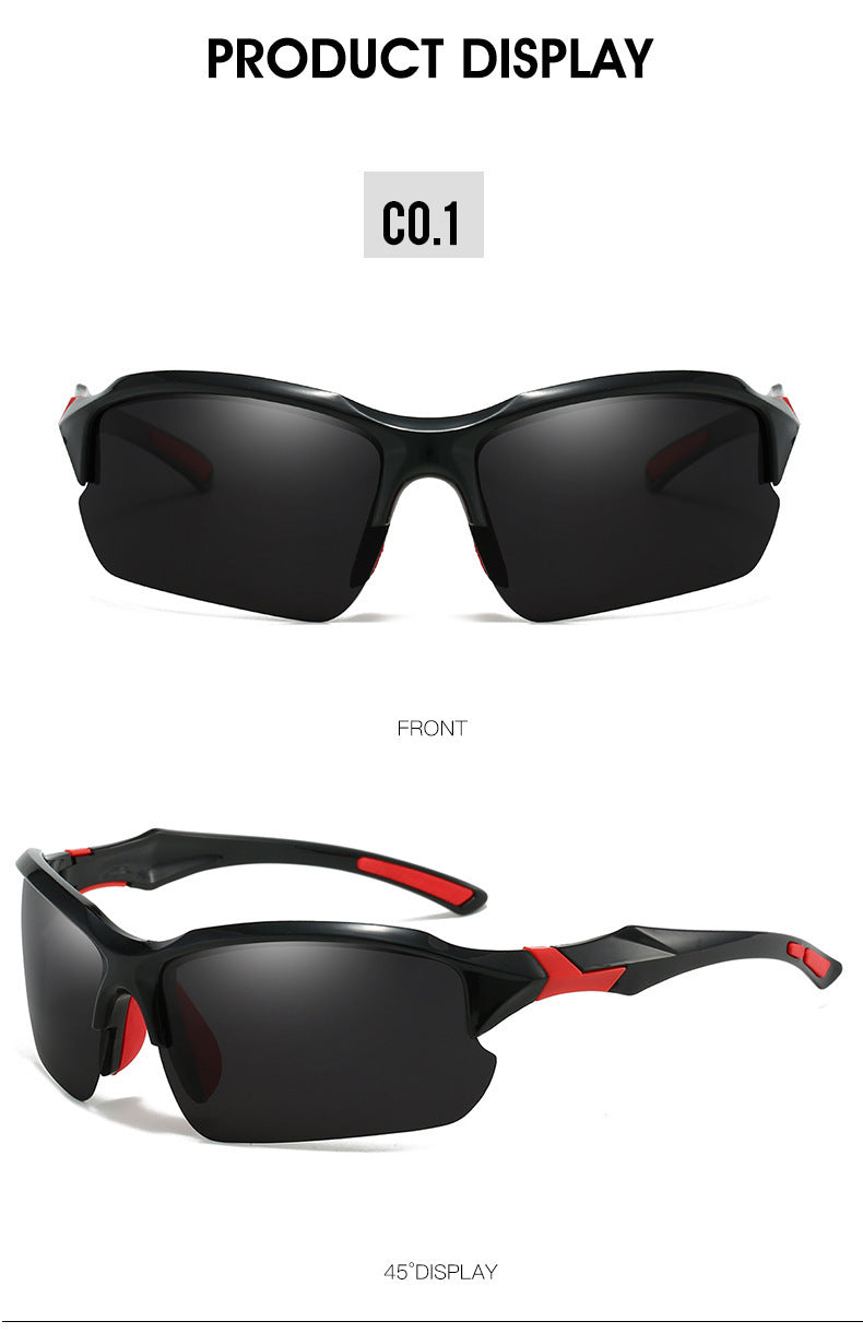 Men's Half-Frame Polarized Sports Sunglasses with UV400 Protection, Lightweight Goggles for Skiing, Driving, Running, Fishing, and Outdoor Activities, 3-Pack or 10-Pack