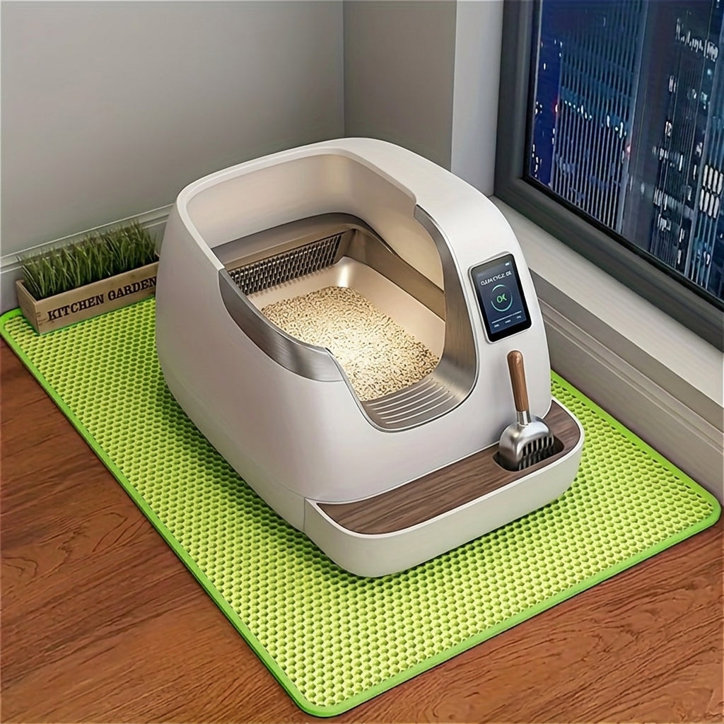 猫砂垫超大双层 24x35 英寸 - 防溅防漏 EVA 防滑可清洗猫砂收集垫，除臭易清洁猫砂盆垫，2026 升级款，粉色