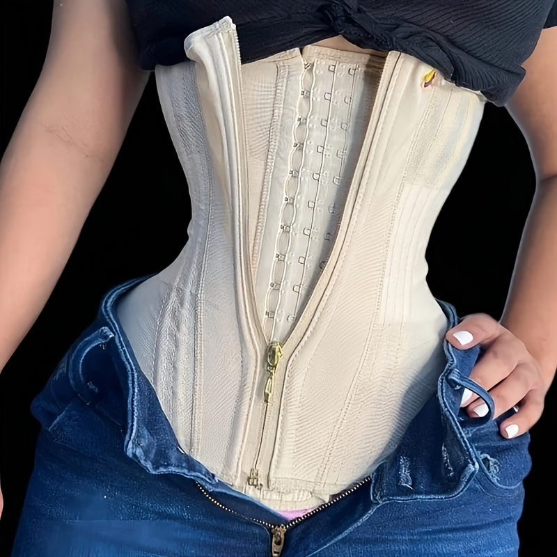 Women's Zippered Waist Cincher – High-Compression Tummy Control Shapewear, Waist Trainer for Slimming & Body Sculpting, Flattens Stomach for Casual & Formal Wear, Sizes XS to XXXL, Hand Washable